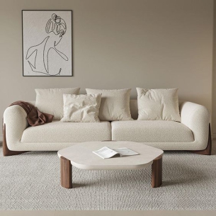 SOFA VẢI NỈ MÀU KEM KIỂU DÁNG SANG TRỌNG